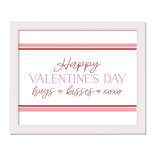 16" x 20" Happy Valentine's Day White Framed Print Wall Art